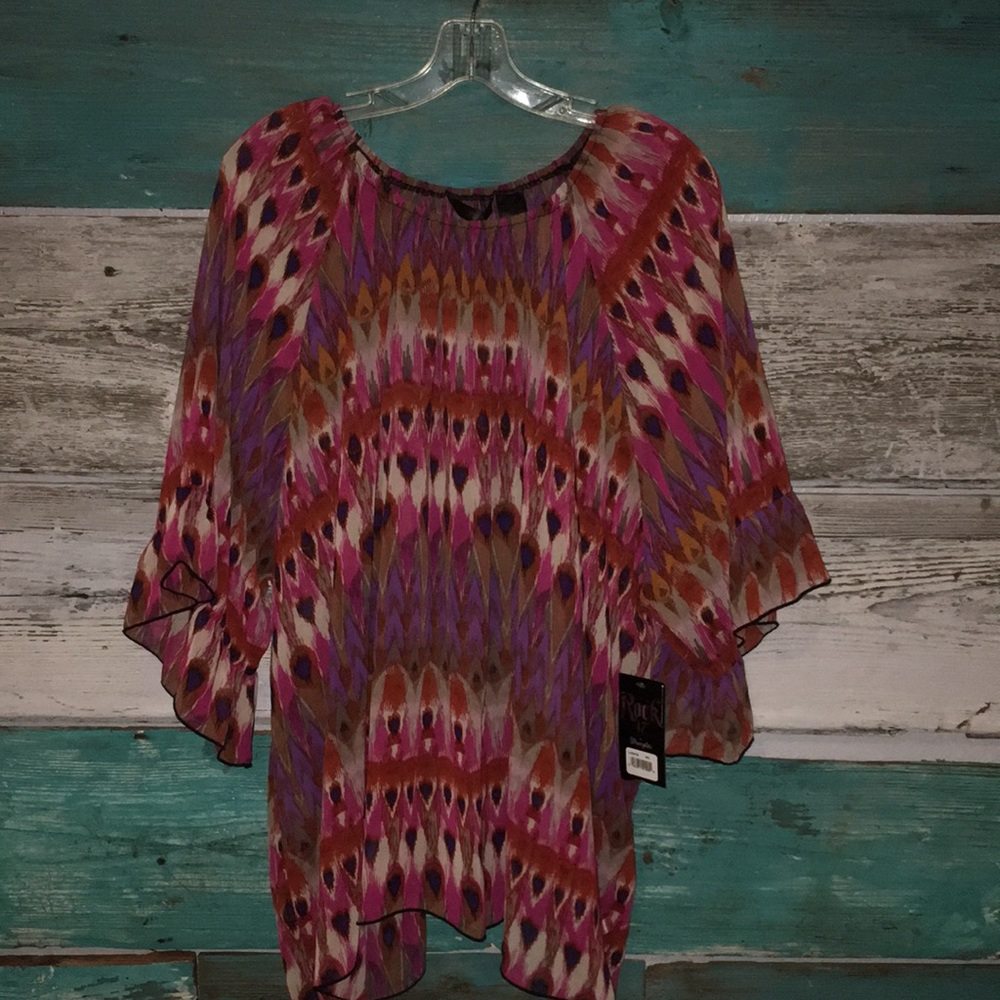 NWT xxl Rock by Wrangler sheer top
